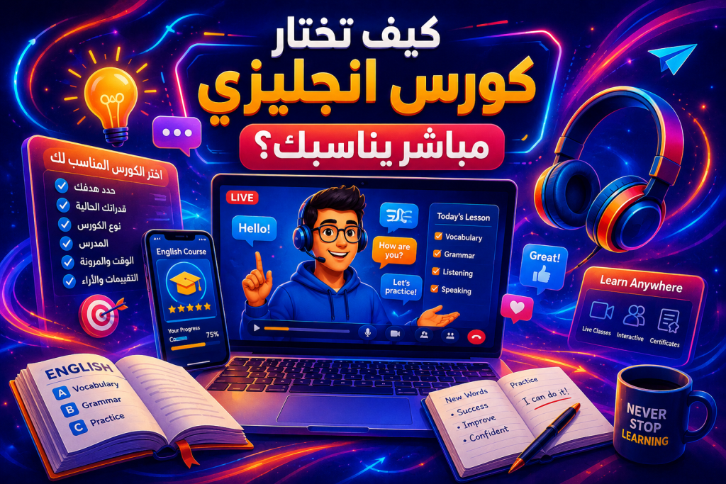 كيف تختار كورس انجليزي مباشر يناسبك؟