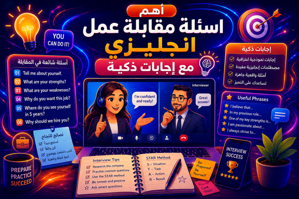 أهم اسئلة مقابلة عمل انجليزي مع إجابات ذكية