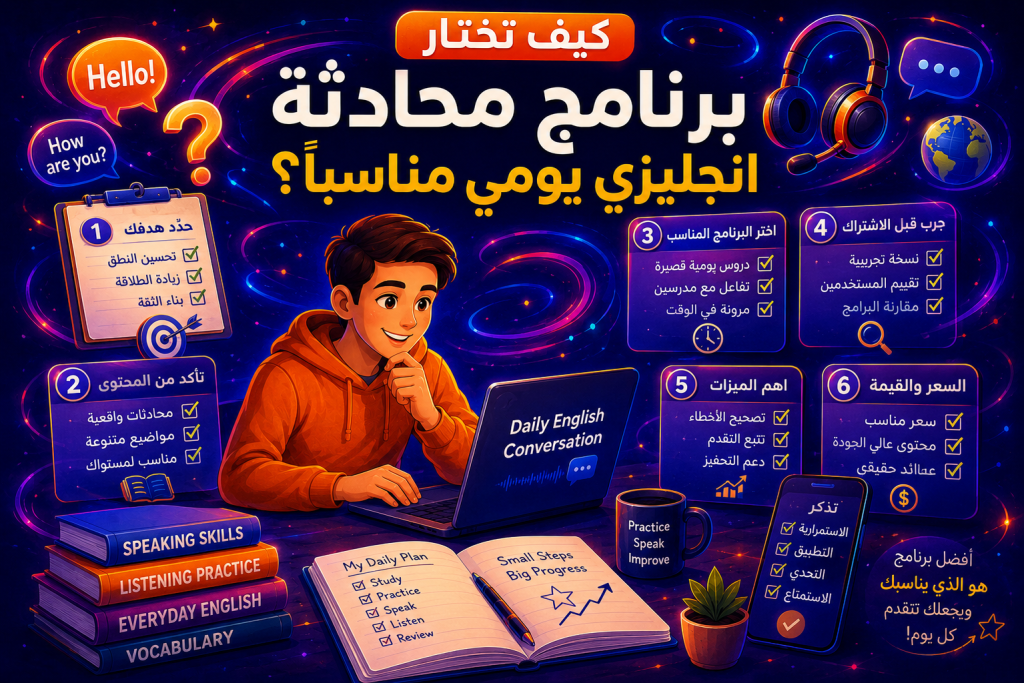 كيف تختار برنامج محادثة انجليزي يومي مناسبًا؟