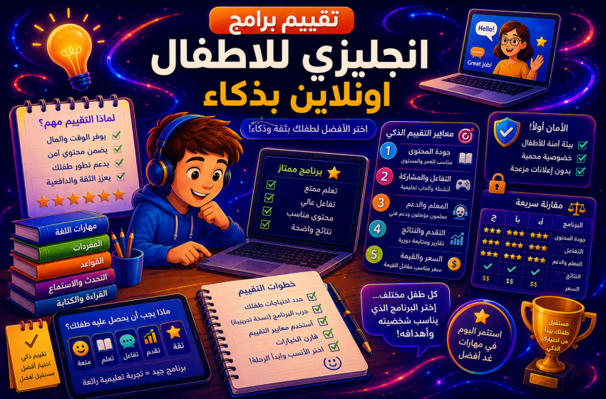 تقييم برامج انجليزي للاطفال اونلاين بذكاء