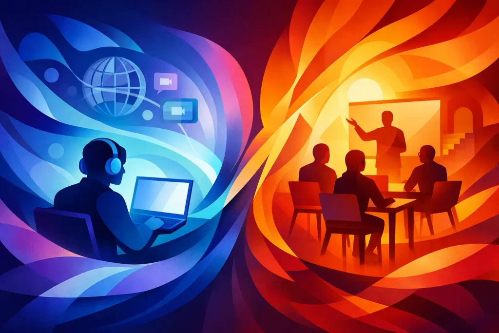 هل الدراسة المباشرة افضل اونلاين أم حضوريًا؟