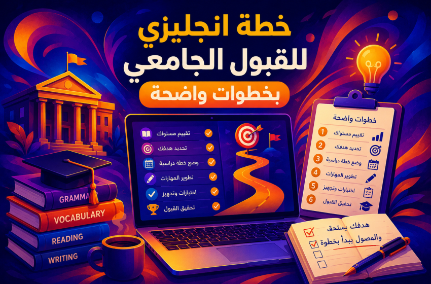 خطة انجليزي للقبول الجامعي بخطوات واضحة